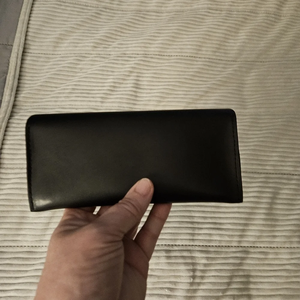 SAFILO Black Leather Eyeglass Case‎ W Cleansing Cloth.